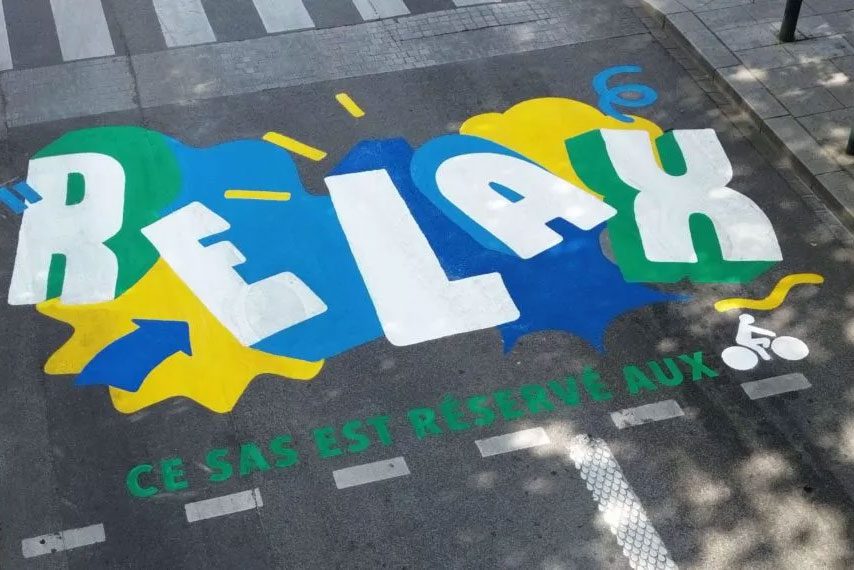 Du street-art pour sécuriser les cyclistes à Rennes