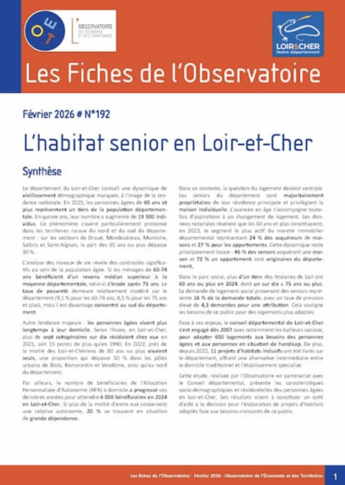 Vieillir et se loger en Loir-et-Cher : les enjeux de l'habitat senior