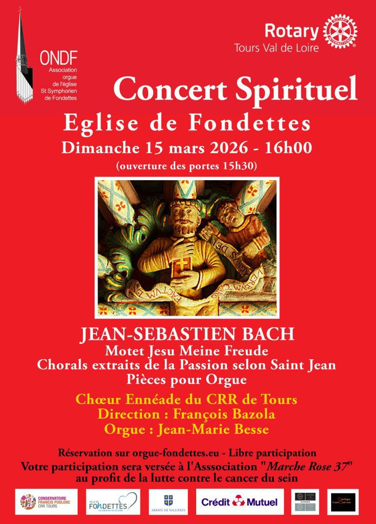 Concert solidaire dimanche 15 mars à 16h00 à l’église de Fondettes