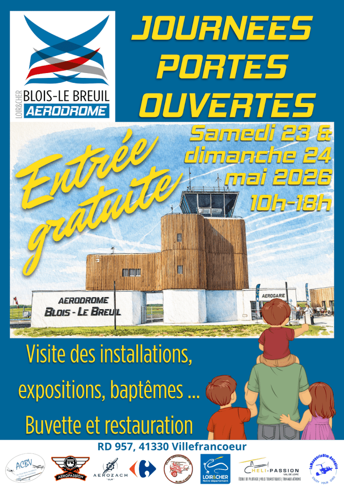 23 mai 2026 - Journées Portes Ouvertes 2026 de l'aérodrome de Blois-Le Breuil